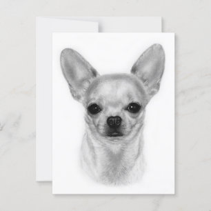 Cartão Postal Bright Gaze - Arte Chihuahua Pintada À Mão