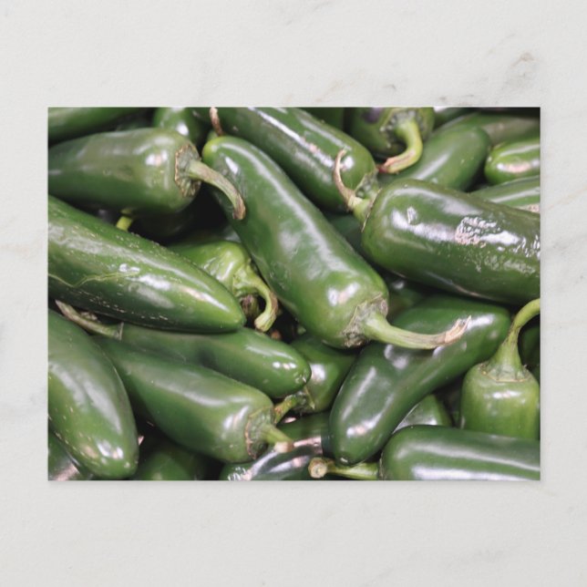Cartão Postal Bright Green Jalapeno Peppers Ainda Vidas (Frente)