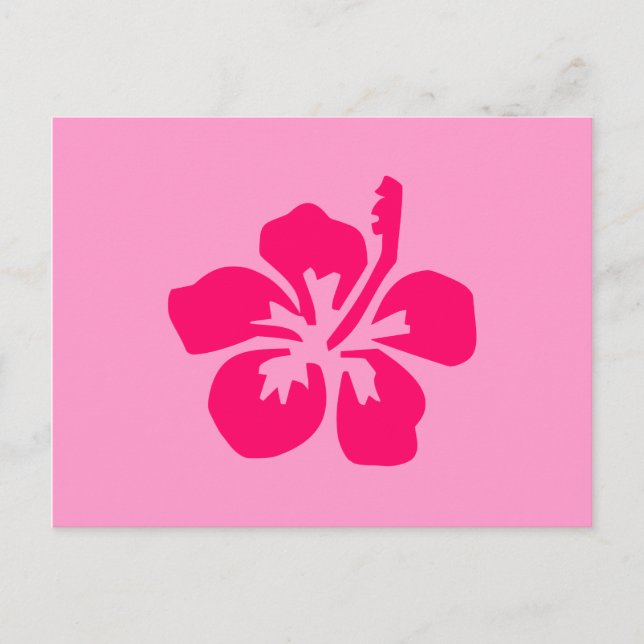 Cartão Postal Bright Pink Hibiscus (Frente)