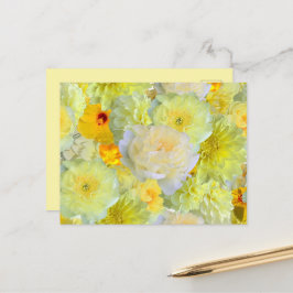 Cartão Postal Bright Yellow Floral Blank Greeting