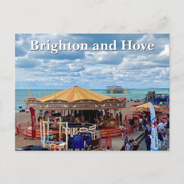 Cartão Postal Brighton e Hove Seafront Promenade (Frente)