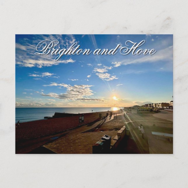 Cartão Postal Brighton e Hove Seafront Sunset Foto (Frente)