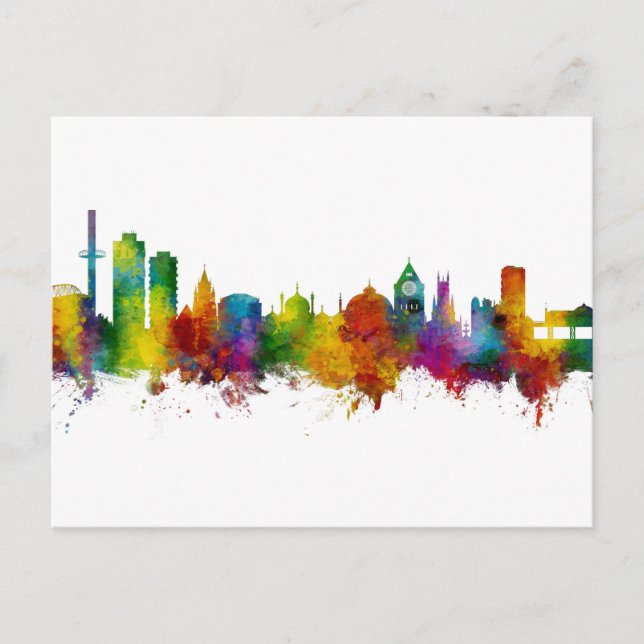 Cartão Postal Brighton England Skyline (Frente)