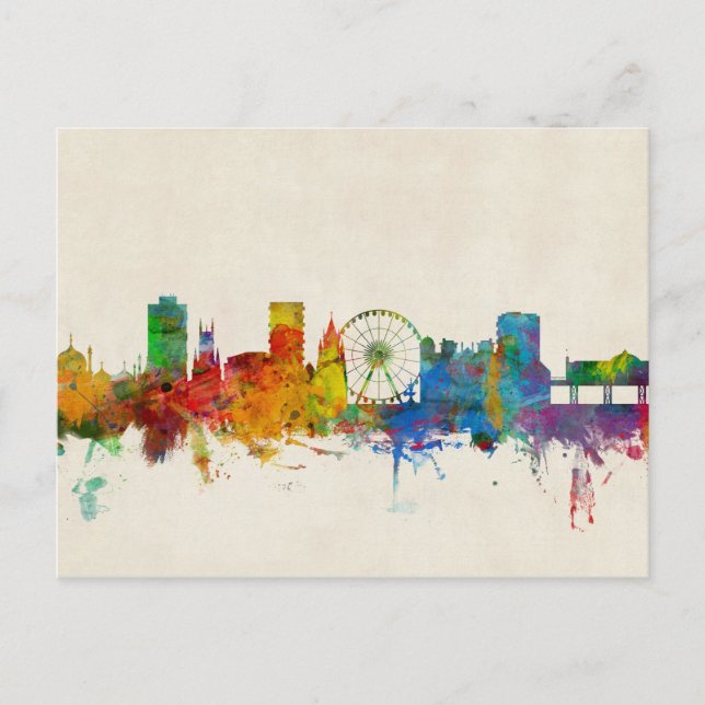 Cartão Postal Brighton England Skyline (Frente)