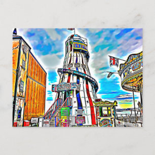 Cartão Postal Brighton Palace Pier Fairground Rides