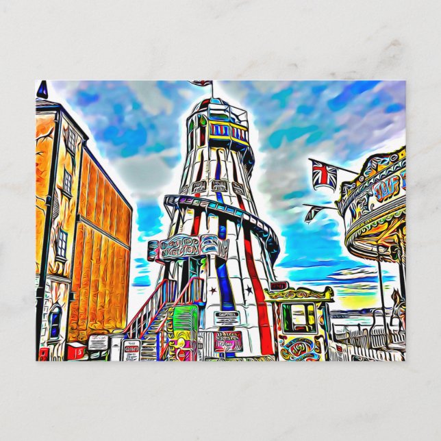 Cartão Postal Brighton Palace Pier Fairground Rides (Frente)