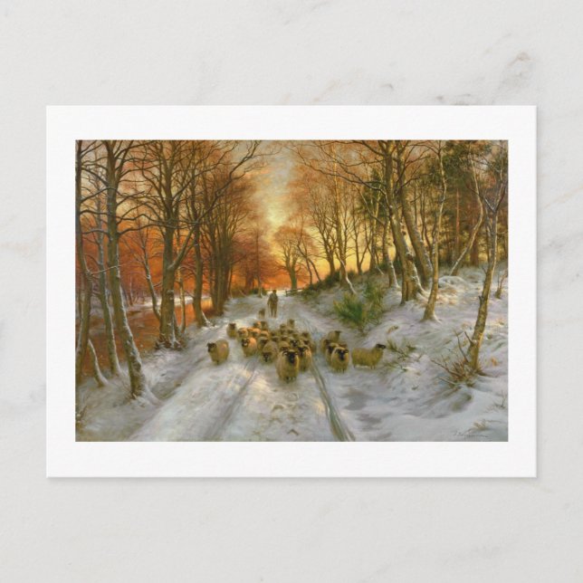 Cartão Postal Brilhado com Pontas das Horas da Noite (Frente)