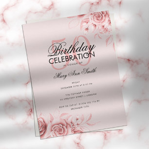 Cartão Postal Brilhante de Festa de aniversário de Glam Floral d