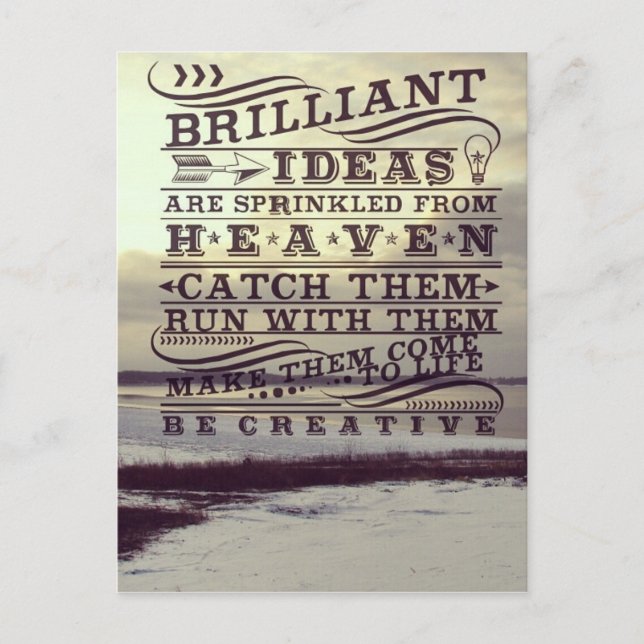 Cartão Postal Brilhante Ideia Do Céu Seja Criativo Lago Congelad (Frente)