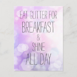 Cartão Postal Brilhar o dia todo - Cota de Amizade Roxo Sparkles