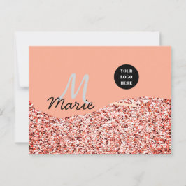 Cartão Postal brilho azul adicionar texto do logotipo obrigado d