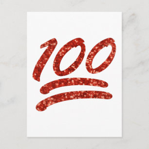 Cartão Postal brilho cem emoji