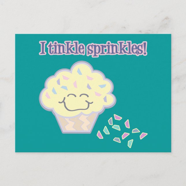 Cartão Postal brilho confeitos divertido cupcake (Frente)