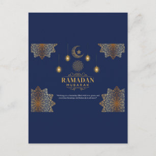 Cartão Postal Brilho de Lanterna Elegante Saudação de Ramadan