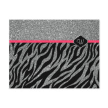 Brilho Feminino Prata Rosa Zebra Adicione Sua Inic