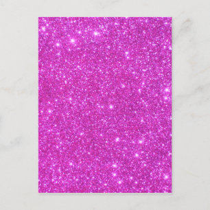 Cartão Postal Brilho Rosa Quente Brilhante CricketDiane Art