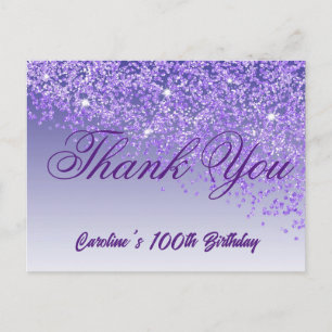 Cartão Postal Brilho Roxo, Obrigado pelo 100º Aniversário