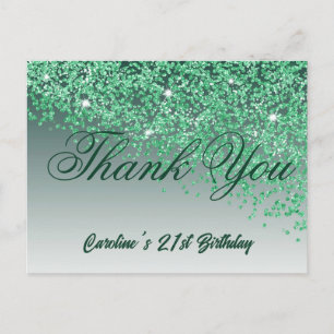 Cartão Postal Brilho Verde, Obrigado pelo 21º Aniversário