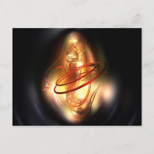 Cartão Postal Brilho vermelho amarelo