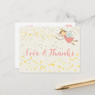 Cartão Postal Brincadeiras, Princesa Fada, Aniversário, Obrigado