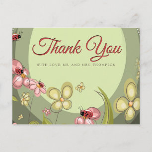 Cartão Postal Brincalhão Verde & Joana-Flor Obrigada