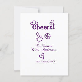 Cartão Postal Brinde à futura Sra. adicione o nome da noiva roxo