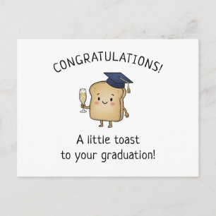 Cartão Postal Brinde Kawaii Pun Novo Grad Saudação de Formatura