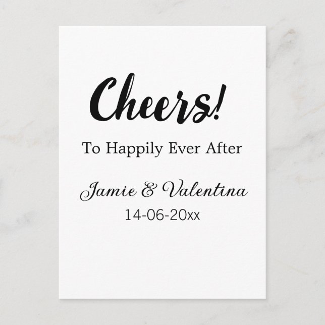 Cartão Postal Brindemos ao para sempre feliz adicionar nome do c (Frente)