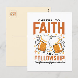 Cartão Postal Brindes à Fé e Comunhão - Chá Oktoberfest