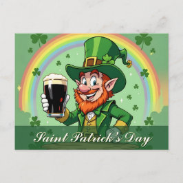 Cartão Postal Brindes do Leprechaun Sob o Arco-íris