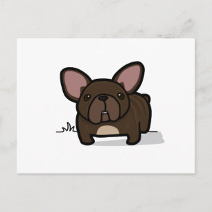 Cartão Postal Brindle Frenchie