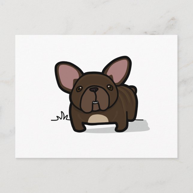 Cartão Postal Brindle Frenchie (Frente)