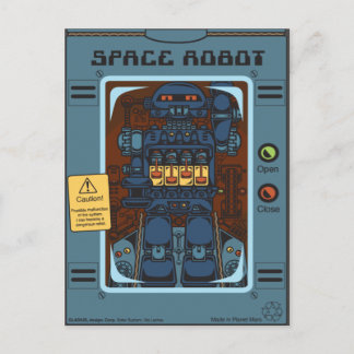 Cartão Postal Brinquedo de Caixa Robô Espacial