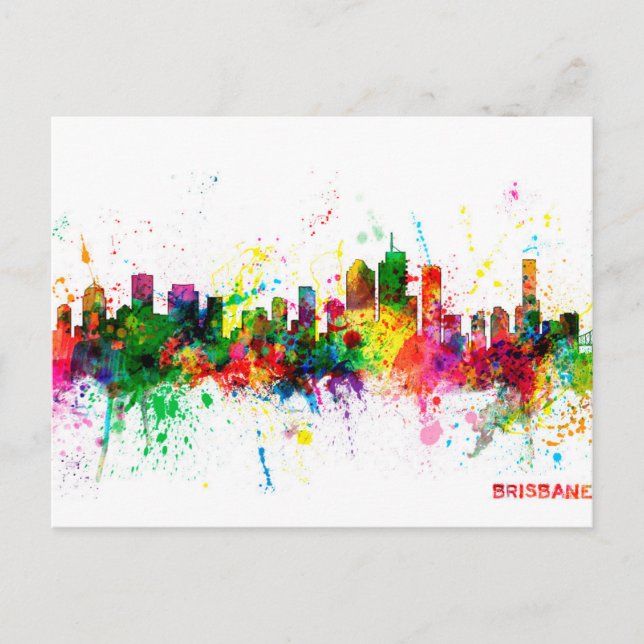 Cartão Postal Brisbane Austrália Skyline (Frente)