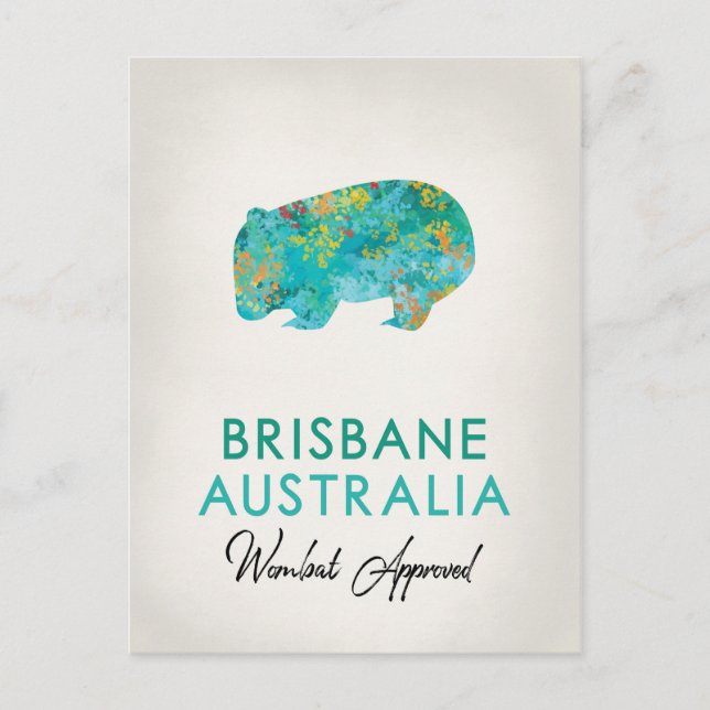 Cartão Postal Brisbane Austrália Wombat (Frente)