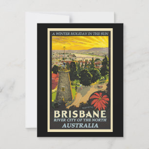 Cartão Postal Brisbane, poster de viagens da Austrália