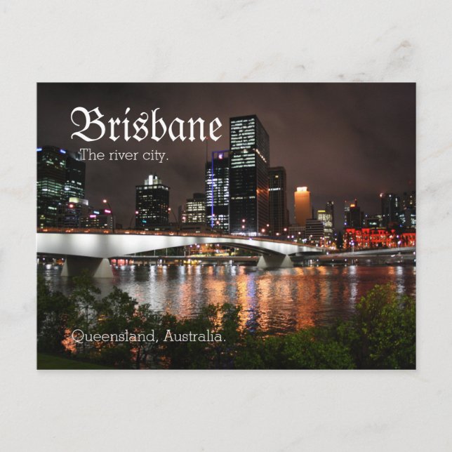 Cartão Postal Brisbane Queensland Austrália, cidade do rio (Frente)