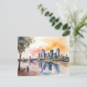 Cartão Postal Brisbane watercolor art