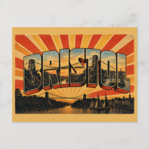 Cartão Postal Bristol Inglaterra Ponte Gorge Harbourside Vintage