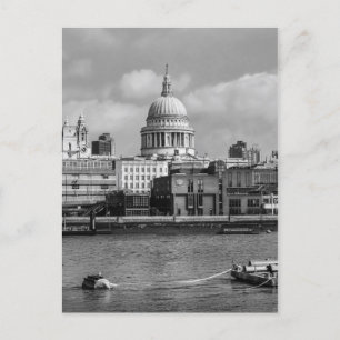 Cartão postal britânico da Catedral de Paul, rua