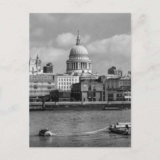 Cartão postal britânico da Catedral de Paul, rua (Frente)