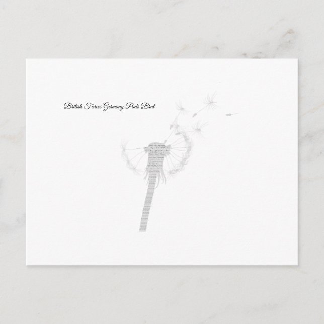Cartão Postal British Forces Germany Pads Brat Postcard (Frente)