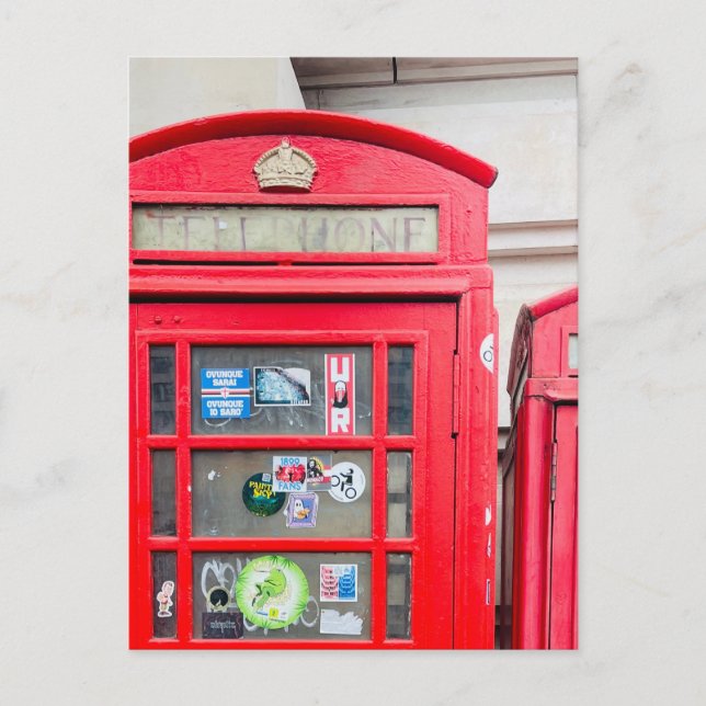 Cartão Postal British Phone Box Postcard, London England Postca (Frente)