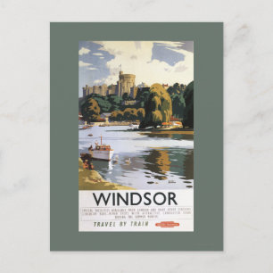 Cartão Postal British Railways Windsor Castle Thames Poster