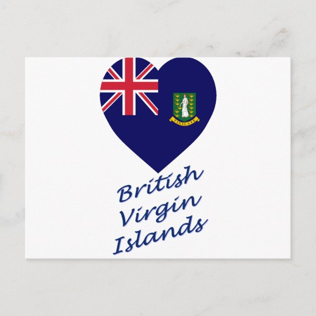 Cartão Postal British Virgin Islands Flag Heart (Frente)