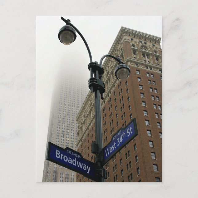 Cartão Postal Broadway & 34th -Empire State Bldg - Cidade de Nov (Frente)