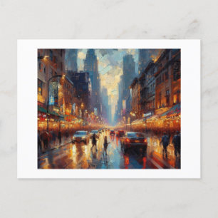 Cartão Postal Broadway na chuva,