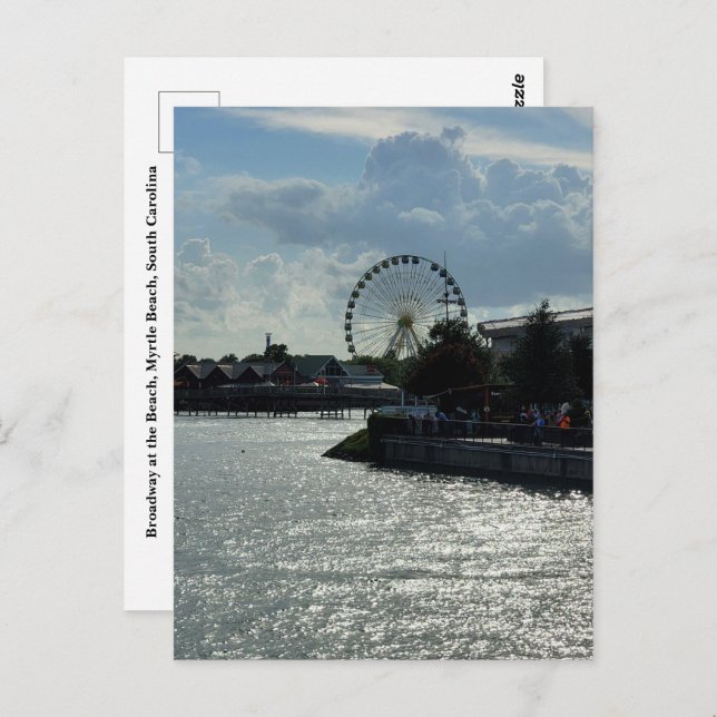 Cartão Postal Broadway na praia, Myrtle Beach, SC (Frente/Verso)