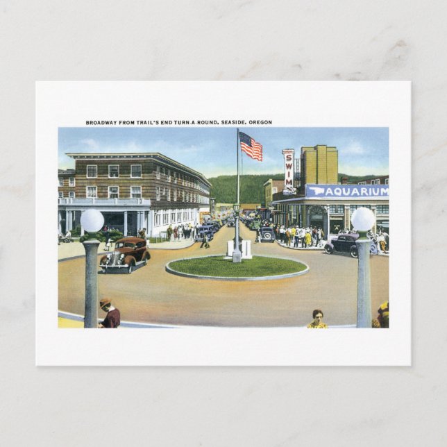 Cartão Postal Broadway, Seaside, Oregon (Frente)