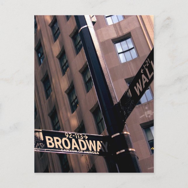 Cartão Postal Broadway/Wallstreet (Frente)